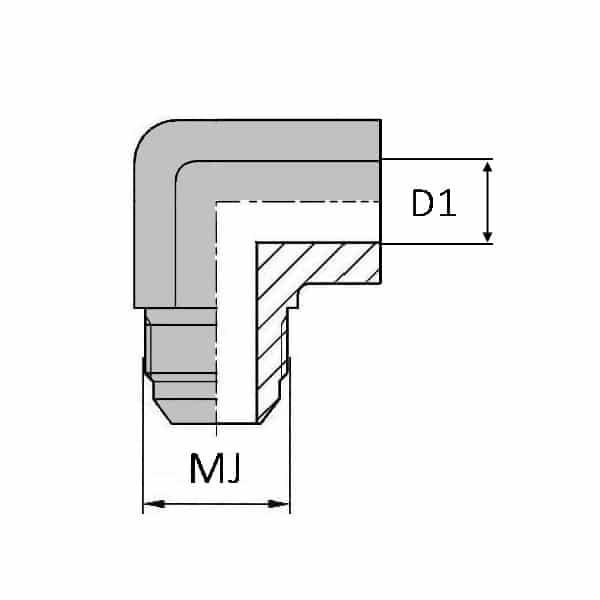 Coude - 90° mâle JIC x extrémité à souder bout à bout non zingué - 7/16' , 11.11 , 6.35_0