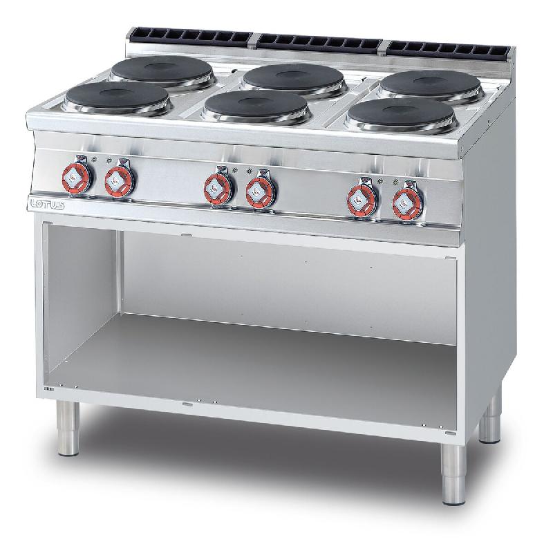 Cuisinière électrique triphasée 6 plaques rondes. Structure en acier inoxydable. Dimensions 120x70,5 h 90 cm. Modèle PC-912ET - 1971_0