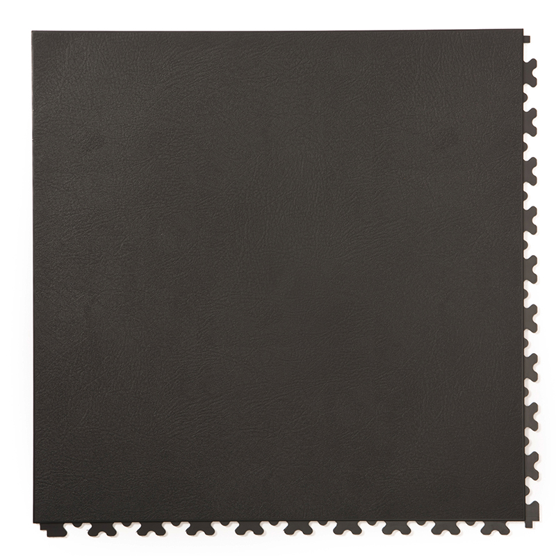 DALLES PVC CLIPSABLES ASPECT CUIR NOIR 500X500X5,5MM