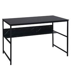 Décoshop26 - Bureau table d'ordinateur paroi arrière sous le plateau de table métal mdf 120 x 60 cm aspect marbre noir 04_0006060 - noir 3000261623182_0