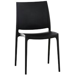 Décoshop26 - Chaise de jardin en plastique noir design simple empilable 10_0000013 - noir 3000888469606_0