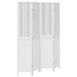 Décoshop26 - Paravent séparateur de pièce cloison 4 panneaux en bois de paulownia blanc DEC030855 - blanc 3000258158451_0