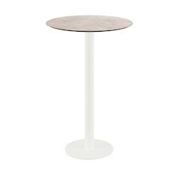 Essentials Urban mange-debout avec piètement blanc + plateau HPL aspect bois Ø70 cm - Veba - Gris pierre - l0- L- P- h - gris 130051370_0