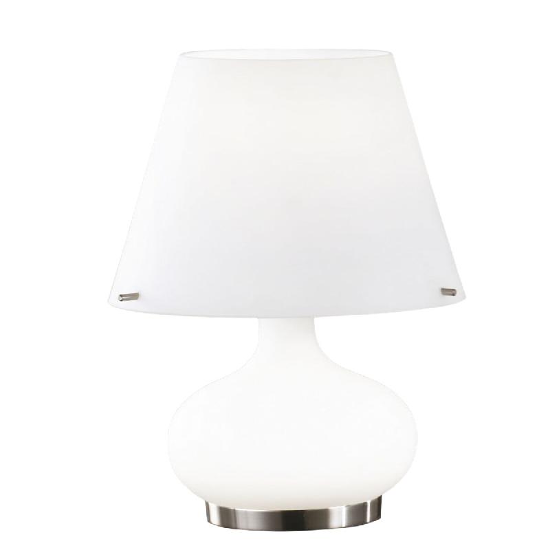 Fabas Luce Lampe De Table Ade En Métal Et Verre Soufflé Blanc, Design Élégant Avec Double Interrupteur, Douille G9 Et E14, 230 V, Code 2533-34-102_0