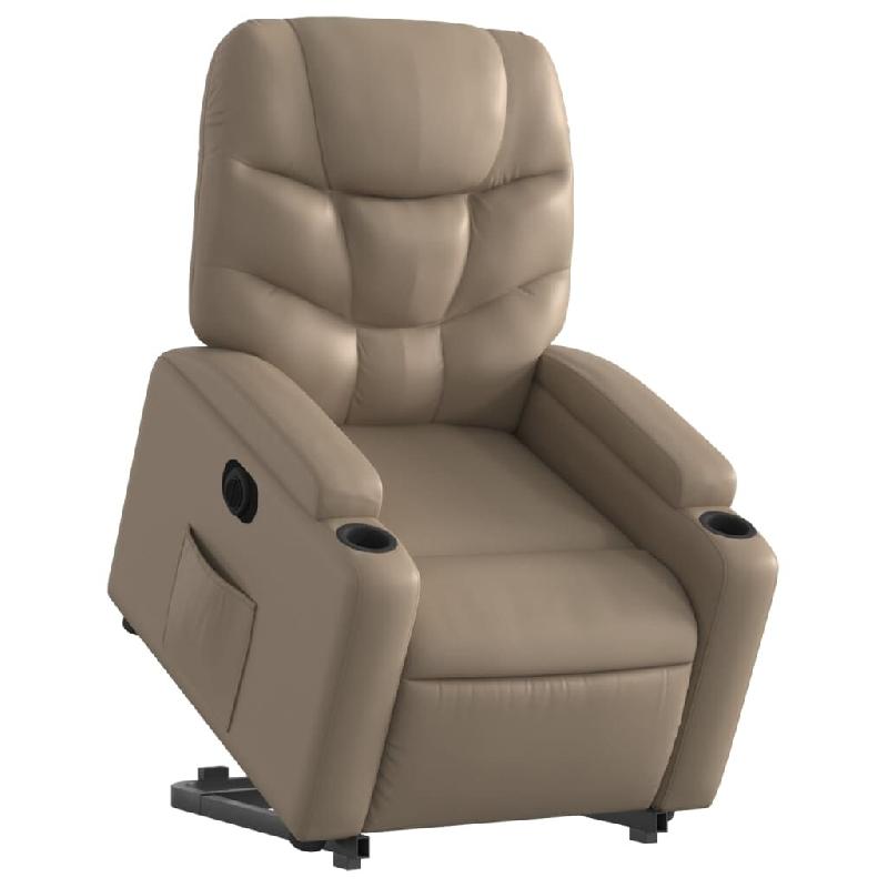 Fauteuil inclinable électrique cappuccino similicuir Modèle Galaxie - 8721012171664_0