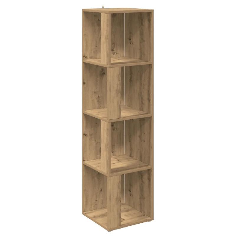 Helloshop26 - Armoire d'angle rangement compact classique 33 x 33 x 132 cm en bois d'ingénierie chêne artisanal 02_0050931 - Bois massif 3000236647885_0