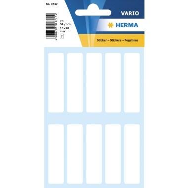 HERMA 70 étiquettes blanches multi-usage, format 13 x 50 mm (7 feuilles 9x16 / cdt) - 3737_0