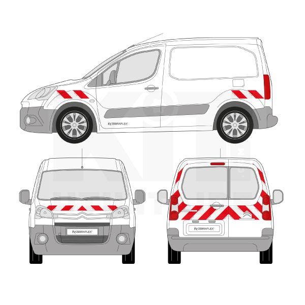 Kit de balisage Classe A - 2013 - prédécoupé avec raclette - Film rétroréfléchissant Microbilles - Visibilité 80m - Rouge/Blanc_0