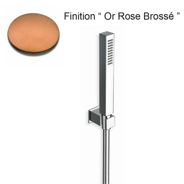 KIT SUPPORT CARRE + DOUCHETTE CARRE OR ROSE BROSSE - CRISTINA ONDYNA PD64634