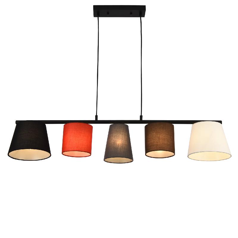 Lampe suspension à suspendre support et cadre en métal abat jour en textile 150 cm multicolore 03_0003951