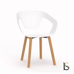 Lot de 4 chaises de collectivité en polypropylène Liner – Mobel Linea – Pieds bois, pour salles d'attente ou de restauration_0