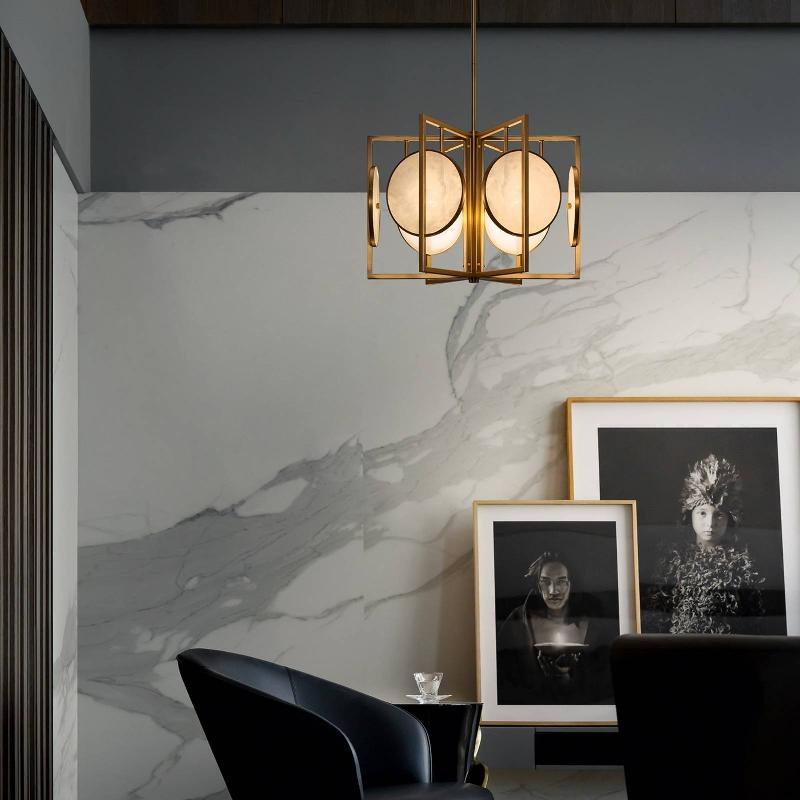 MAYTONI MARMO SUSPENSION EN DORÉ, À 6 LAMPES