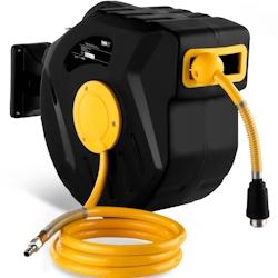 MSW - MSW Enrouleur De Tuyau Air Comprimé Dévidoir Tuyau Pneumatique PRO-A 20 (Pivotant sur 180°, 20 m + 2 m, Raccord 1/4