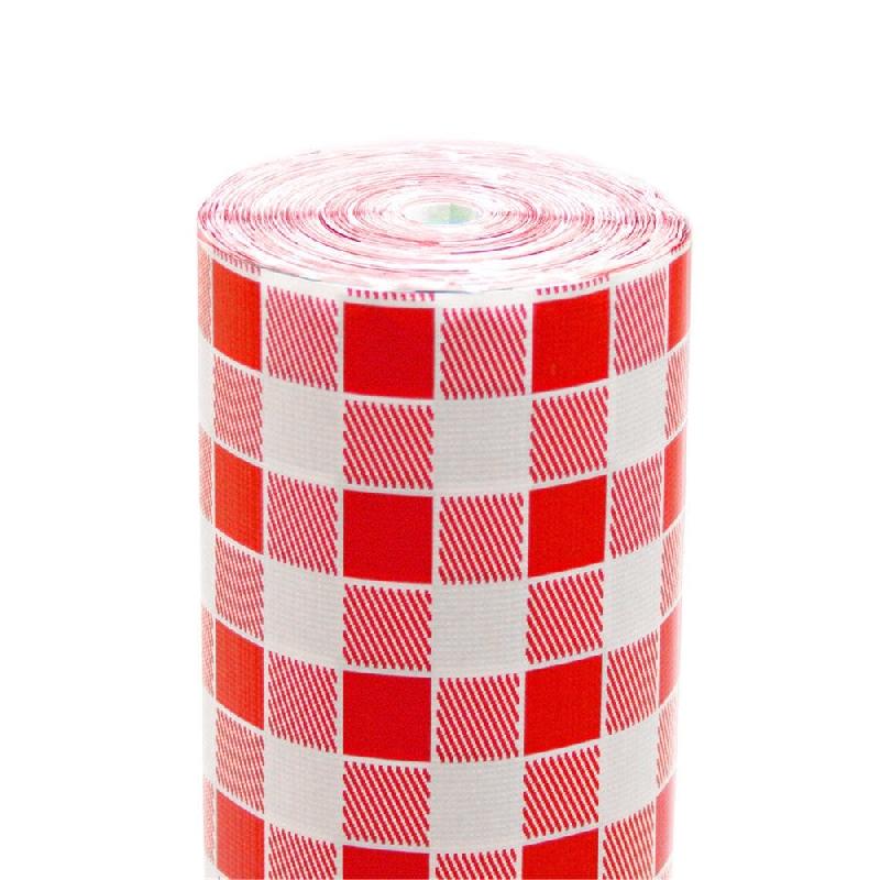 Nappe rouleau en cellulose extra Vichy rouge et blanc damassé 1,20x100m - par 4_0