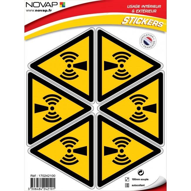 Planches de 6 panneaux adhésifs triangles 100x100x100 mm dangers - PADTPN-NV02/DRNI_0