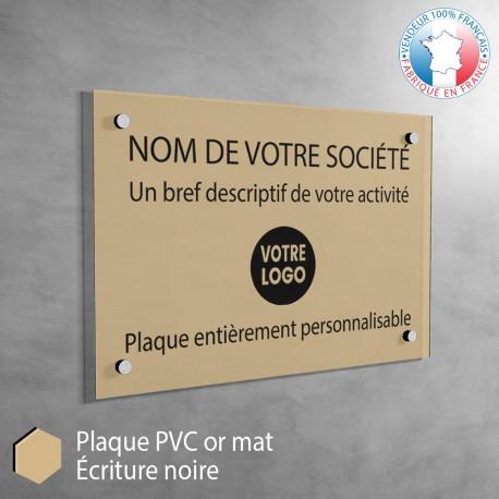 Plaque professionnelle en pvc or mat à personnaliser | 20 x 15 cm référence: 006-plaque-professionnelle-pvc_0