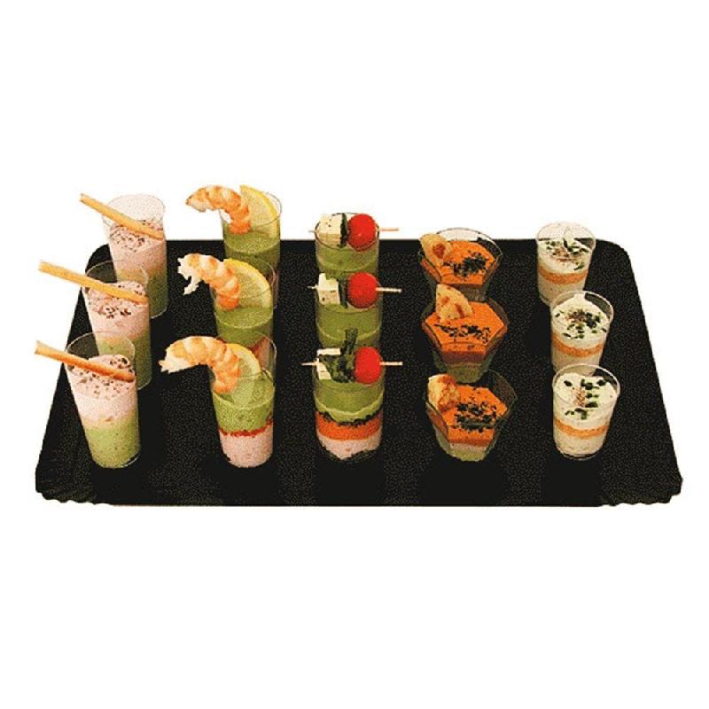 Plateau traiteur carton noir/or 42x28cm - par 100_0