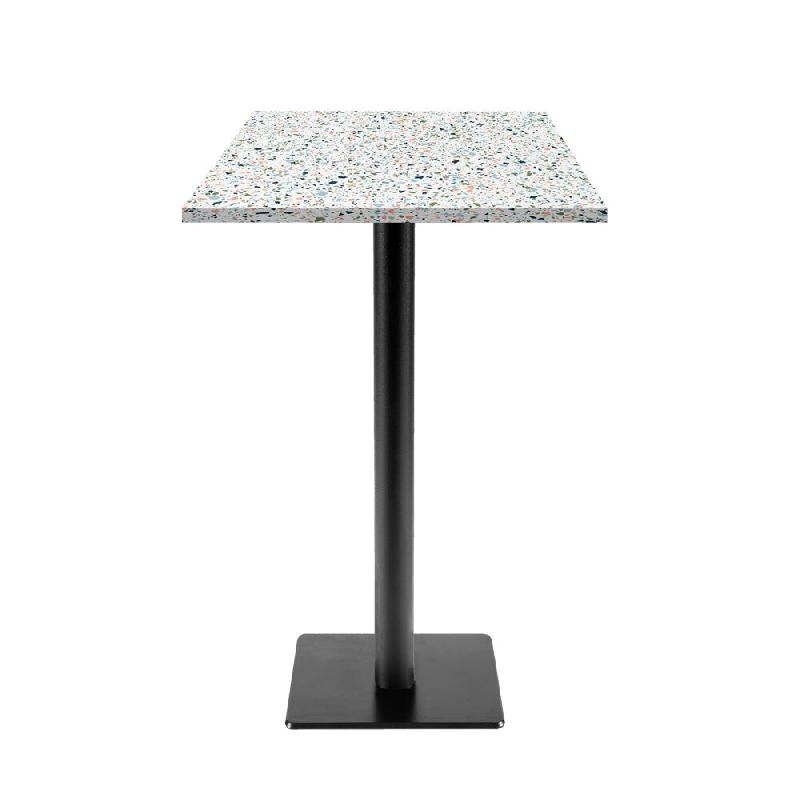 RestooTab - Mange-debout Milan T 50x50cm décor terrazzo spectra chip - blanc fonte TB-MITFF-5050M-TER.SPE_0