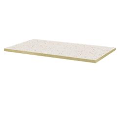 Restootab - Plateau 160x80 decor terrazzo cassata chants laiton - blanc Bois manufacturé PL-16080M-TER.CAS-LAI_0