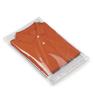 SACHET PLASTIQUE 75% RECYCLÉ TRANSPARENT À FERMETURE ADHÉSIVE 35X45 CM