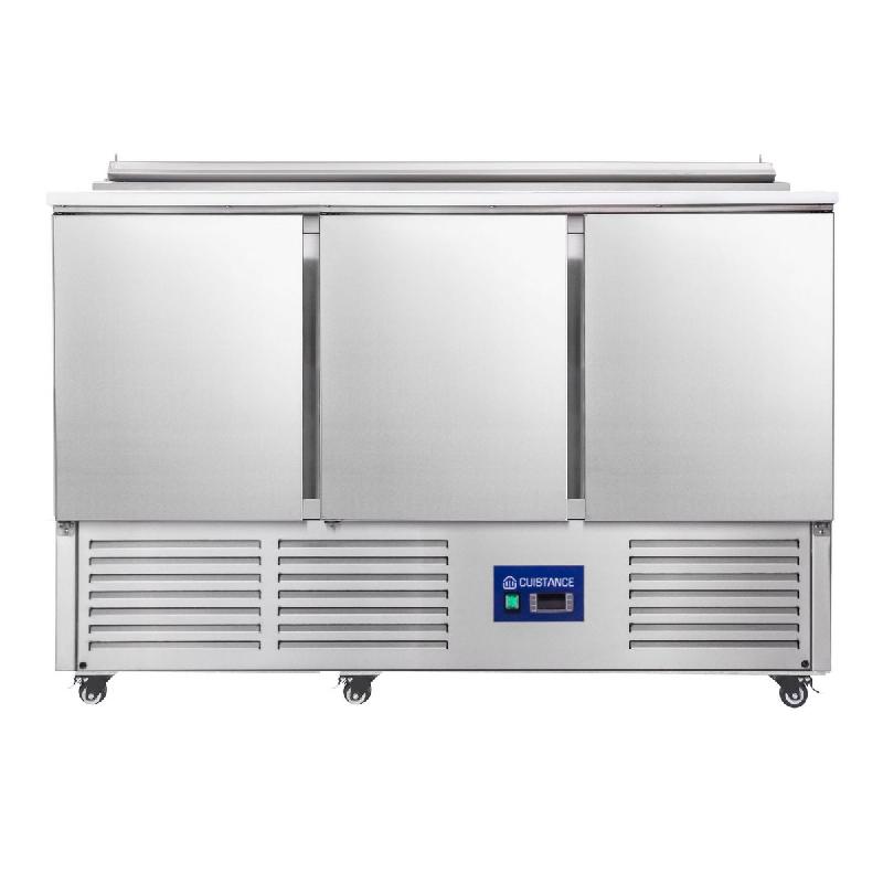 Saladette à poser 3 portes positive - Compartiment GN sur le dessus - 390L - Hauteur 1025 mm - PS300-CT_0