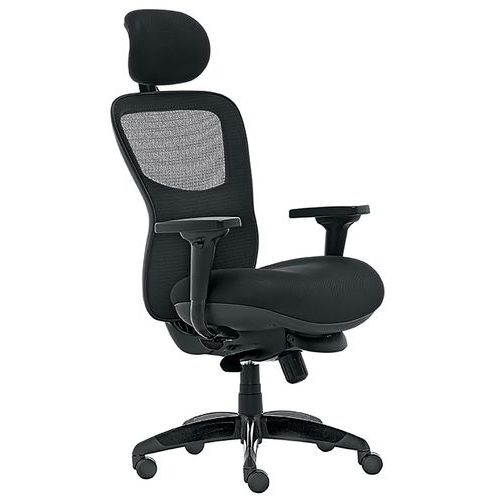 SIÈGE DE BUREAU ERGONOMIQUE AVEC TÉTIÈRE ATHOS - NOIR - LINEA FABBRICA