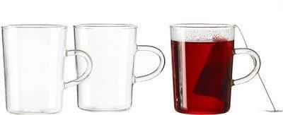 SNAP BY R & B TASSE À THÉ EN VERRE, AVEC ANSE, 0,22 L - LOT DE 6