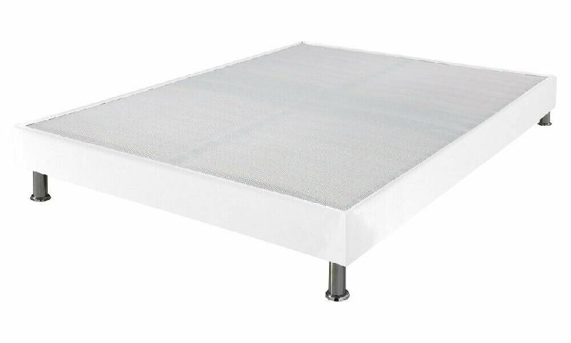 SOMMIER TAPISSIER SIMILICUIR FOOL  BLANC 90X190 CM