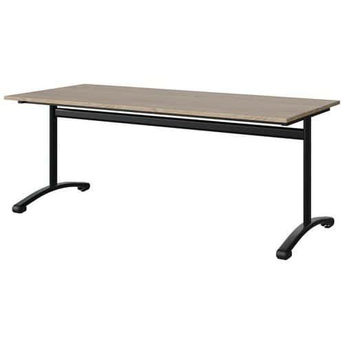 TABLE MALIBU 180X80 T5 DL STRA ABS CHÊNE 1146/NOIR 9005