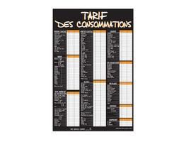 TABLEAU 'TARIF  DES CONSOMMATIONS'