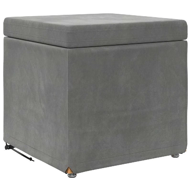 Tabouret Gris foncé 41 x 41 x 40 cm Velours et Bois Composite Modèle Apex Luna - 8721359492996_0