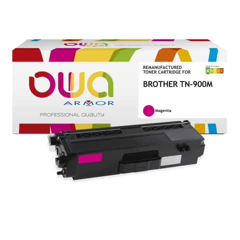TONER REMANUFACTURÉ OWA - STANDARD - MAGENTA - POUR BROTHER TN-900M - TONER COMPATIBLE