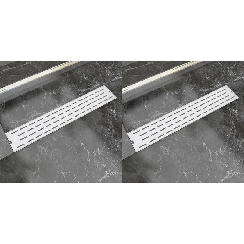 Vidaxl drain de douche linéaire 2 pcs ligne 630x140mm acier inoxydable 275954_0