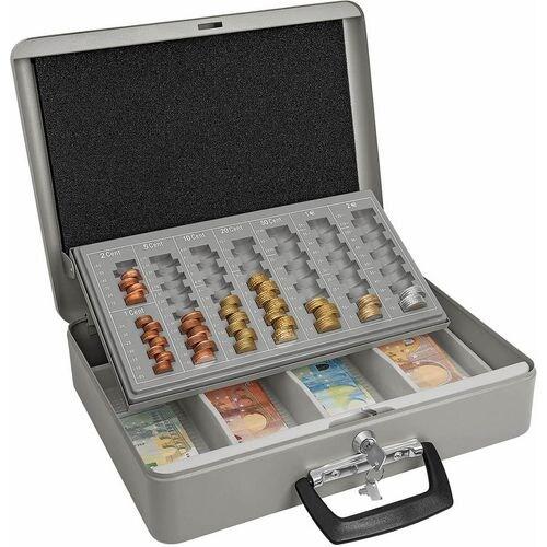 WEDO Caisse à monnaie Maxi, en tôle d'acier poudré, coloris gris - gris 149100812_0