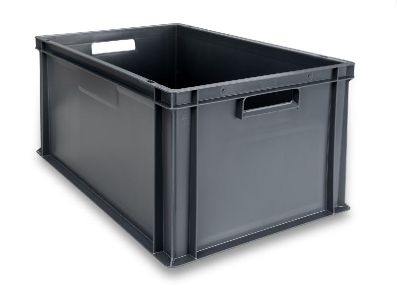Bac en plastique Europe - 600 x 400 x 320 mm - gris anthracite - modulaire et empilable_0