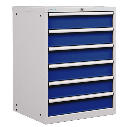 Armoire 6 tiroirs - Hauteur 1000 mm - Structure monobloc soudée - Charge de 200 kg par tiroir_0