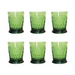 Aulica Verres à eau vert en acrylique - lot de 6 - vert 189401_0