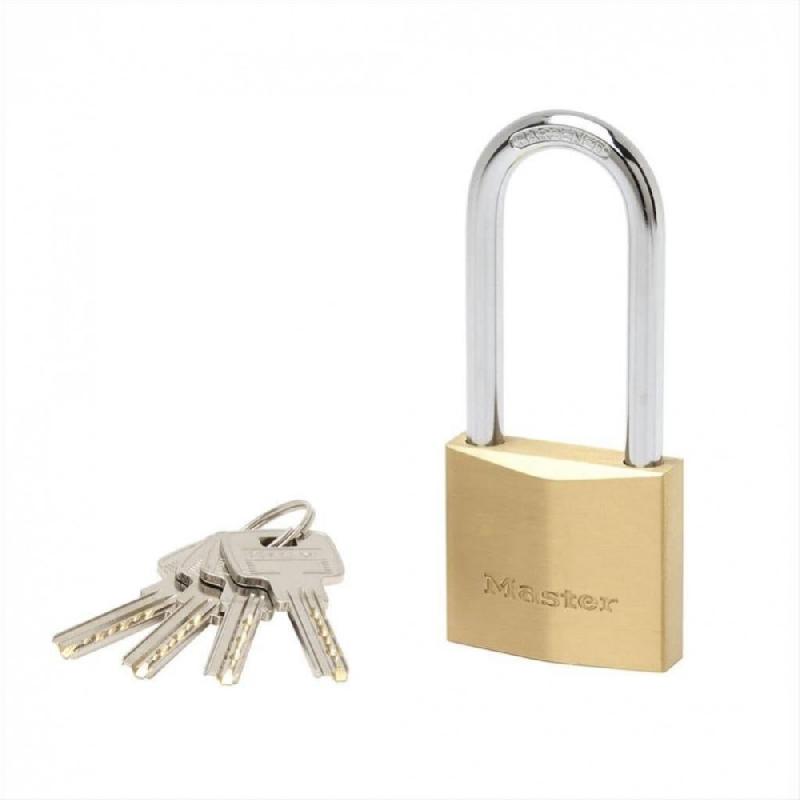 Cadenas à clé MASTER LOCK - laiton massif 50 mm, anse acier cémenté 64 mm, haut niveau de sécurité_0
