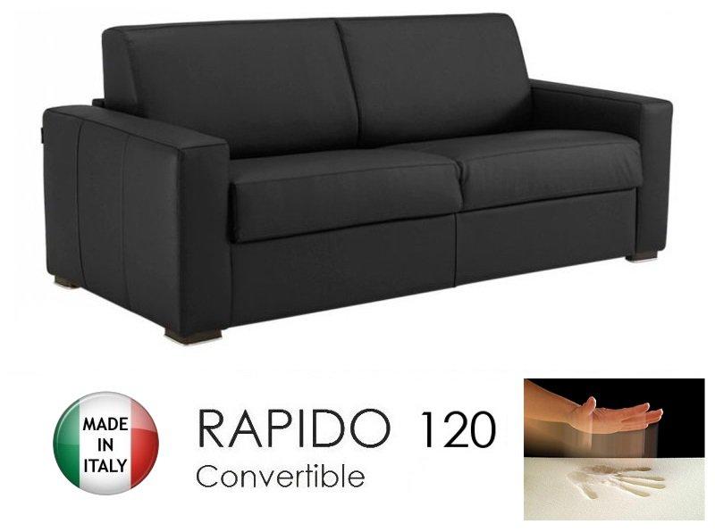 Canapé convertible rapido 120cm dreamer cuir éco noir ...