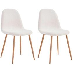 Chaise assise en tissu bouclette Freya (Lot de 2) The Home Deco Factory - blanc 3700866377885_0