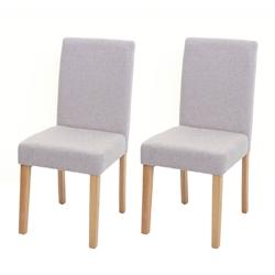 Décoshop26 - Lot de 2 chaises de salle à manger en tissu gris pieds en bois massif laqué clairs CDS04461 - gris 3001099869605_0