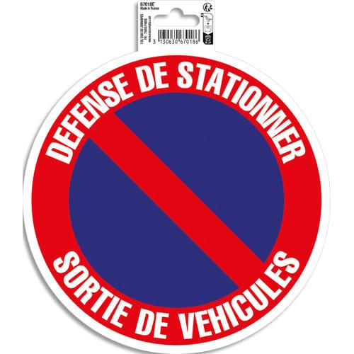 Exacompta panneau pvc adhésif antidérapant défense de stationner - sortie de véhicules 20 cm 67018e_0