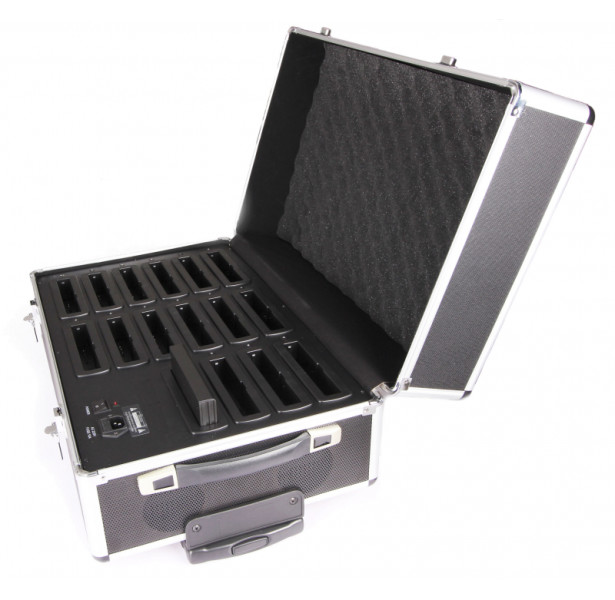 Flight-case professionnel pour 16 postes WCS - Valise de rechargement système de conférence - Réf. 18278_0