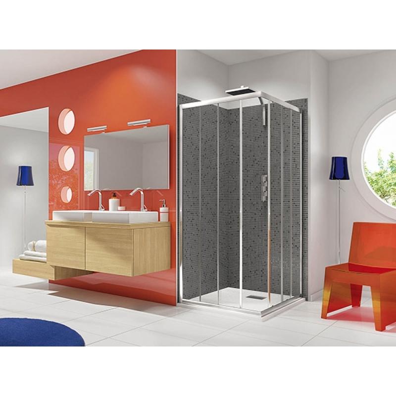 KINEDO PAROI DOUCHE ACCÈS D ANGLE SUPRA II A, 100 X 80, VERRE