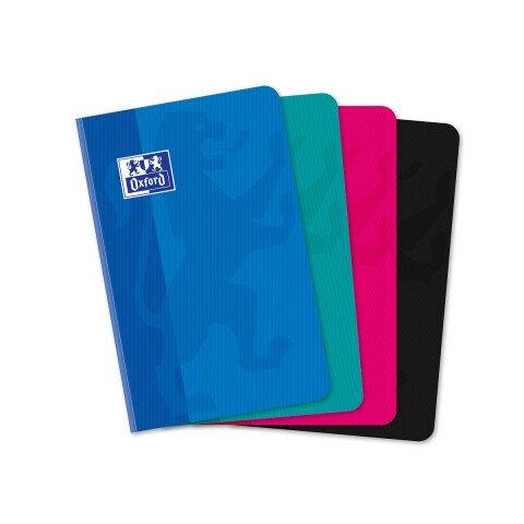LOT DE 10 - CARNET OXFORD COLOR LIFE 9X14CM PETITS CARREAUX 5MM 192 PAGES BROCHÉES COUVERTURE CARTE COLORIS ASSORTIS