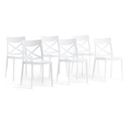 RATTATAN Set 6 Chaises en polypropylène avec fibre de verre empilables pour extérieur et jardin, bar et restaurant, cuisine design moderne - MORGANA_0