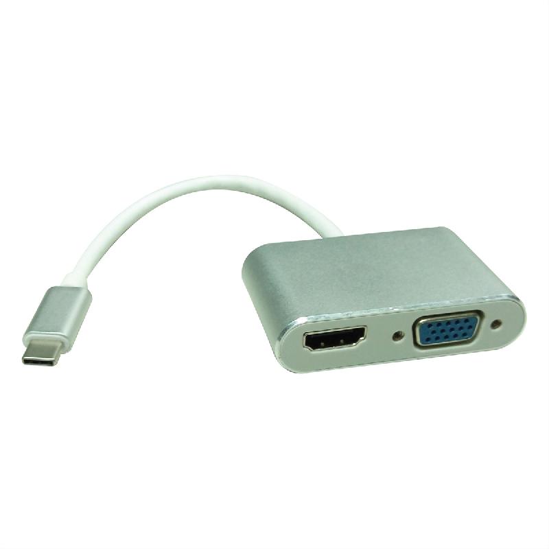 Roline adaptateur type c - hdmi/vga, m/f_0
