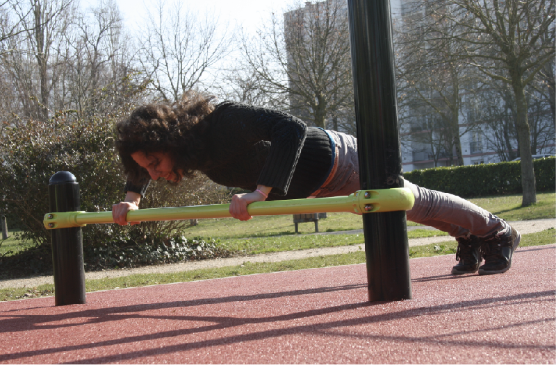 Street Workout DAMAPRO - Barres de pompes en acier galvanisé thermolaqué - Hauteur réglable_0