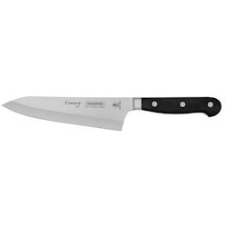 Tramontina - Couteau rocking Santoku Century 18cm - Inox forgé - Lame trempée sub-zero HRC 57 - Noir_0