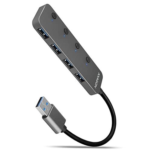 Hub informatique AXAGON HUE-MSA - 4 ports USB 3.0 SuperSpeed - Noir - 20 cm_0